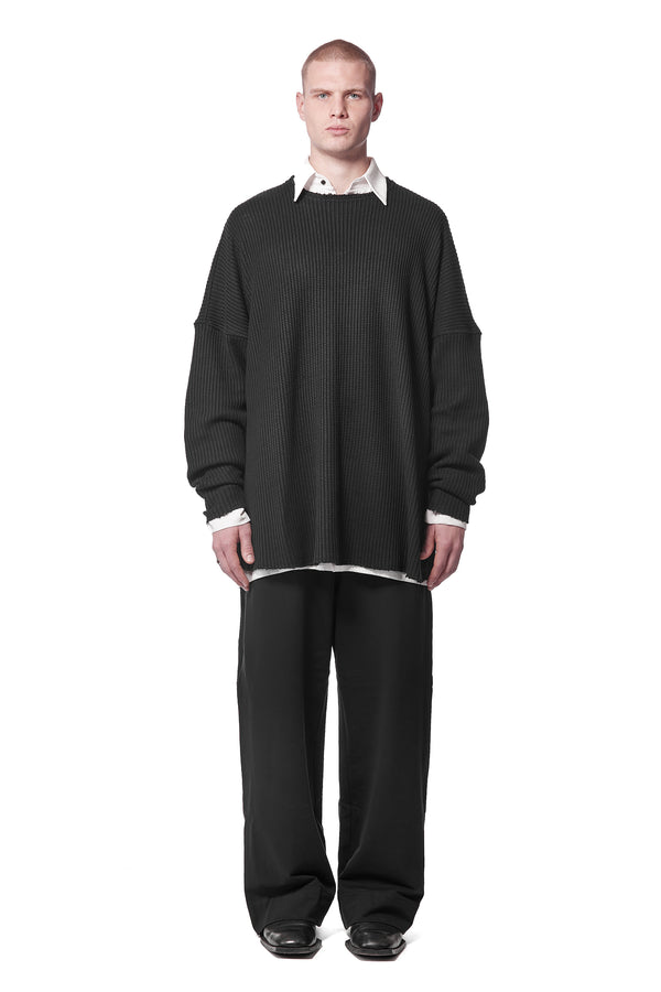 ARRON KNIT PULLOVER -  BLACK