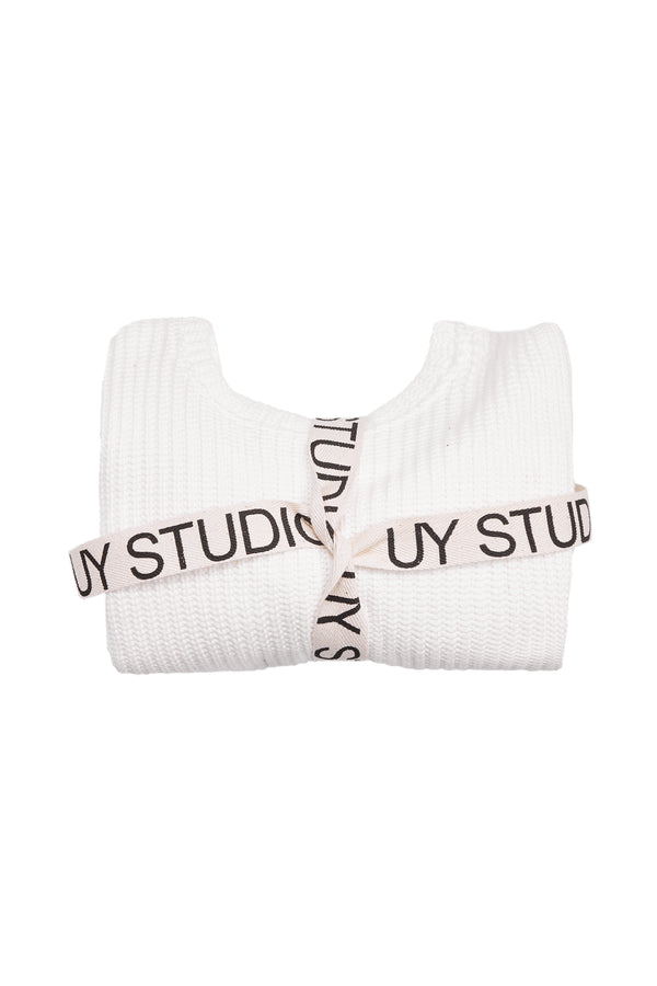 ARRON KNIT PULLOVER -  WHITE
