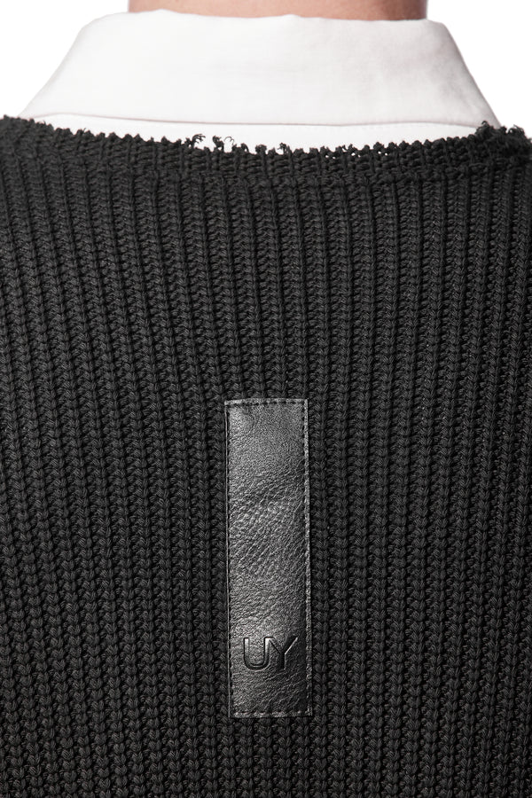 ARRON KNIT PULLOVER -  BLACK