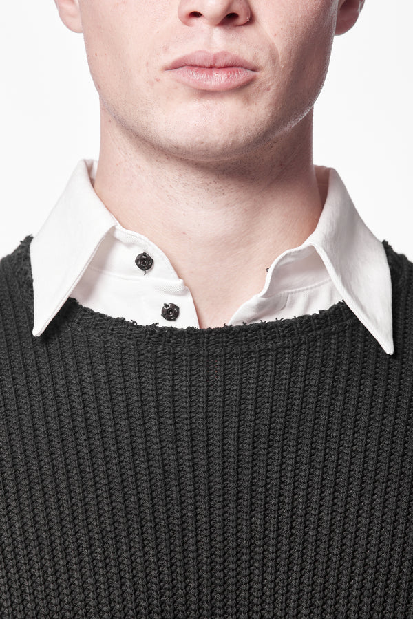 ARRON KNIT PULLOVER -  BLACK